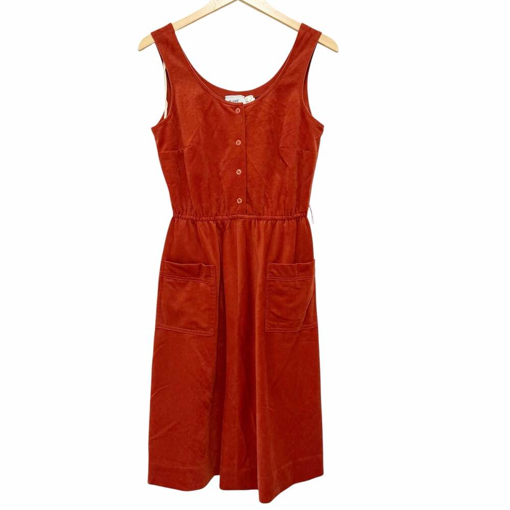 Vintage Murray Meisner ILGWU Terracotta Button Front Dress Sz S